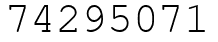 Число 74295071.
