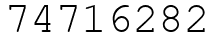 Число 74716282.