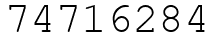 Число 74716284.