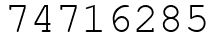 Число 74716285.