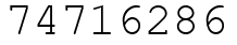 Число 74716286.
