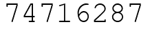 Число 74716287.