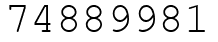 Число 74889981.
