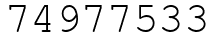 Число 74977533.