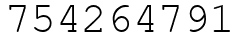Число 754264791.