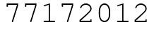 Число 77172012.