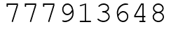 Число 777913648.