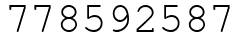 Число 778592587.