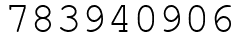Число 783940906.
