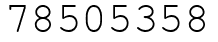 Число 78505358.