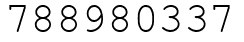 Число 788980337.