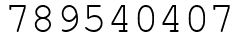 Число 789540407.