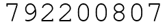 Число 792200807.
