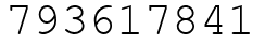 Число 793617841.