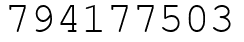 Число 794177503.