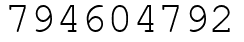 Число 794604792.