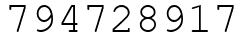 Число 794728917.