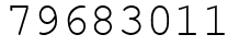 Число 79683011.