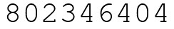 Число 802346404.