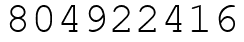 Число 804922416.
