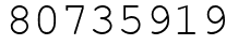 Число 80735919.
