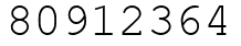 Число 80912364.
