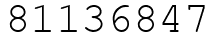 Число 81136847.