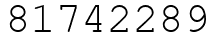 Число 81742289.