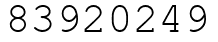Число 83920249.