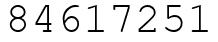 Число 84617251.