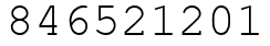 Число 846521201.