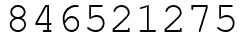 Число 846521275.