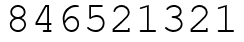 Число 846521321.