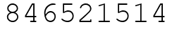 Число 846521514.