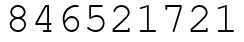 Число 846521721.