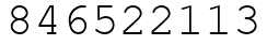 Число 846522113.