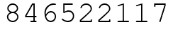 Число 846522117.