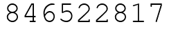 Число 846522817.