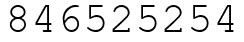 Число 846525254.