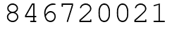 Число 846720021.
