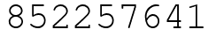 Число 852257641.