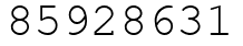 Число 85928631.