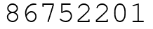 Число 86752201.