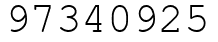 Число 97340925.