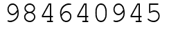 Число 984640945.
