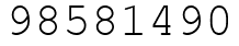Число 98581490.