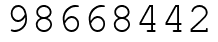 Число 98668442.