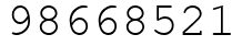 Число 98668521.