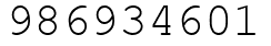 Число 986934601.