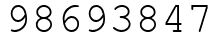 Число 98693847.